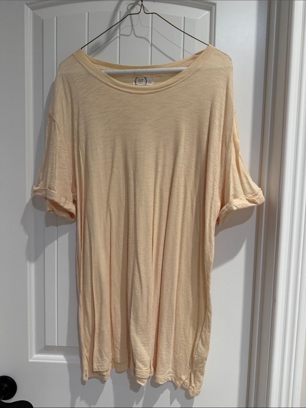 Washed Peach Women's Crewneck Short Sleeve Tee